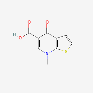 molecular formula C9H7NO3S B13771755 7-Methyl-4-oxo-4,7-dihydrothieno[2,3-B]pyridine-5-carboxylic acid CAS No. 67637-78-9