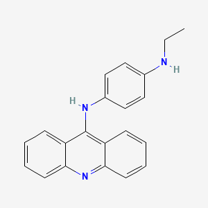 molecular formula C21H19N3 B13771760 4-N-acridin-9-yl-1-N-ethylbenzene-1,4-diamine CAS No. 75775-99-4
