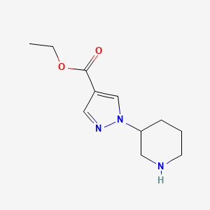 molecular formula C11H17N3O2 B1377177 ethyl 1-(piperidin-3-yl)-1H-pyrazole-4-carboxylate CAS No. 1427380-09-3