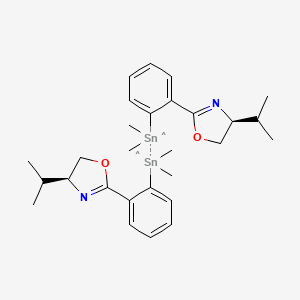 molecular formula C28H40N2O2Sn2 B13771823 1,2-Bis(2-((S)-4-isopropyl-4,5-dihydrooxazol-2-yl)phenyl)-1,1,2,2-tetramethyldistannane 