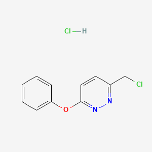 molecular formula C11H10Cl2N2O B1377183 3-(Chloromethyl)-6-phenoxypyridazine hydrochloride CAS No. 1427380-06-0