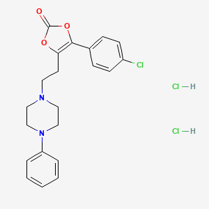 molecular formula C21H23Cl3N2O3 B13771849 4-(4-Chlorophenyl)-5-[2-(4-phenyl-1-piperazinyl)ethyl]-1,3-dioxol-2-one dihydrochloride CAS No. 71923-01-8