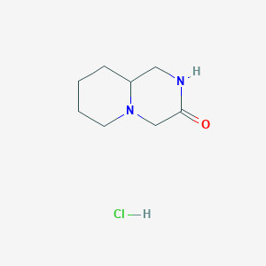 molecular formula C8H15ClN2O B1377186 octahydro-1H-pyrido[1,2-a]piperazin-3-one hydrochloride CAS No. 1427380-17-3