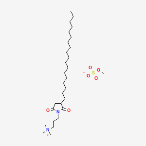 molecular formula C29H58N2O6S B13771870 (Trimethyl(3-(3-(octadecyl)-2,5-dioxopyrrolidine-1-yl)propyl)ammonium) methyl sulphate CAS No. 97721-73-8