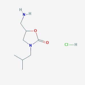 5-(Aminomethyl)-3-(2-methylpropyl)-1,3-oxazolidin-2-one hydrochloride