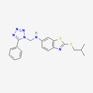 molecular formula C19H20N6S2 B13771903 6-Benzothiazolamine, 2-((2-methylpropyl)thio)-N-((5-phenyl-1H-tetrazol-1-yl)methyl)- CAS No. 82746-83-6