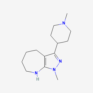 molecular formula C14H24N4 B13771931 Pyrazolo[3,4-b]azepine,1,4,5,6,7,8-hexahydro-1-methyl-3-(1-methyl-4-piperidinyl)-(9ci) 