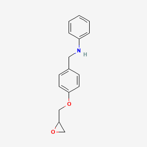 molecular formula C16H17NO2 B13771935 BENZYLAMINE, p-(2,3-EPOXYPROPOXY)-N-PHENYL- CAS No. 63991-57-1