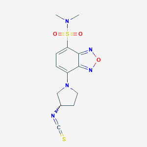 molecular formula C13H15N5O3S2 B137720 7-[(3S)-3-Isothiocyanatopyrrolidin-1-yl]-N,N-dimethyl-2,1,3-benzoxadiazole-4-sulfonamide CAS No. 163927-32-0