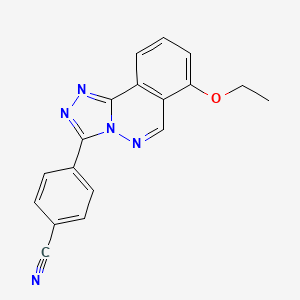 molecular formula C18H13N5O B13772016 BENZONITRILE, 4-(6-ETHOXY-1,2,4-TRIAZOLO(3,4-a)PHTHALAZIN-3-YL)- CAS No. 87540-44-1