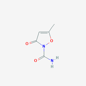 molecular formula C5H6N2O3 B13772029 5-methyl-3-oxoisoxazole-2(3H)-carboxamide 