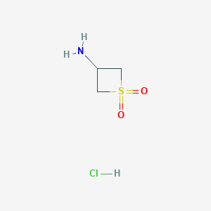 molecular formula C3H8ClNO2S B1377205 3-Aminothietane 1,1-dioxide hydrochloride CAS No. 1422344-24-8
