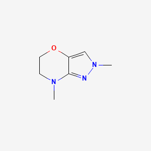 molecular formula C7H11N3O B13772055 2,7-Dimethyl-2,5,6,7-tetrahydropyrazolo[4,3-b][1,4]oxazine 
