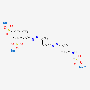 molecular formula C24H18N5Na3O9S3 B13772065 1,3-Naphthalenedisulfonic acid, 7-((4-((2-methyl-4-((sulfomethyl)amino)phenyl)azo)phenyl)azo)-, trisodium salt CAS No. 68084-12-8
