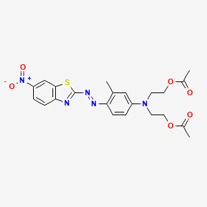 molecular formula C22H23N5O6S B13772086 2,2'-[[3-Methyl-4-[(6-nitrobenzothiazol-2-YL)azo]phenyl]imino]bisethyl diacetate CAS No. 70660-53-6