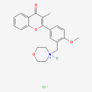 molecular formula C22H24ClNO4 B13772123 4'-Methoxy-3-methyl-3'-(morpholinomethyl)flavone hydrochloride CAS No. 67238-84-0