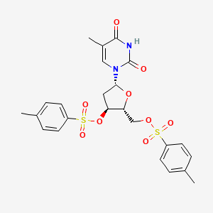 molecular formula C24H26N2O9S2 B13772125 Tos(-3)[Tos(-5)]2-deoxy-D-eryPenf(b)-thymin-1-yl 