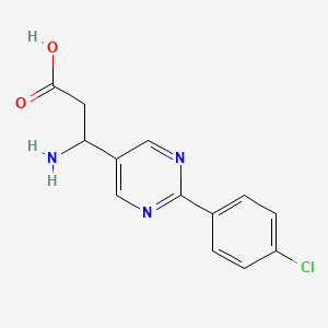 molecular formula C13H12ClN3O2 B13772187 3-Amino-3-[2-(4-chlorophenyl)pyrimidin-5-yl]propanoic acid CAS No. 928713-80-8
