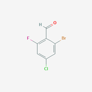molecular formula C7H3BrClFO B1377220 2-Bromo-4-chloro-6-fluorobenzaldehyde CAS No. 1135531-73-5