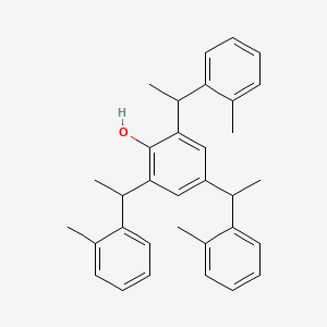 molecular formula C33H36O B13772218 2,4,6-Tris[1-(methylphenyl)ethyl]phenol CAS No. 85305-20-0