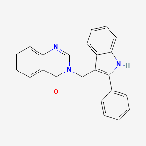 molecular formula C23H17N3O B13772234 4(3H)-Quinazolinone, 3-((2-phenyl-1H-indol-3-yl)methyl)- CAS No. 88514-38-9