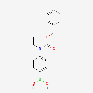 molecular formula C16H18BNO4 B1377225 (4-(((Benzyloxy)carbonyl)(ethyl)amino)phenyl)boronic acid CAS No. 1221448-69-6
