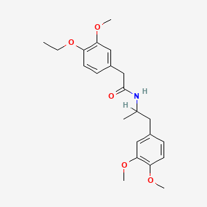 molecular formula C22H29NO5 B13772267 N-[2-(3,4-Dimethoxyphenyl)-1-methylethyl]-4-ethoxy-3-methoxyphenylacetamide CAS No. 93-31-2