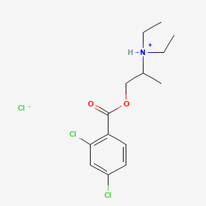 molecular formula C14H20Cl3NO2 B13772275 1-(2,4-dichlorobenzoyl)oxypropan-2-yl-diethylazanium;chloride CAS No. 73713-58-3