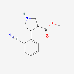 molecular formula C13H14N2O2 B13772295 Methyl 4-(2-cyanophenyl)pyrrolidine-3-carboxylate CAS No. 203512-37-2