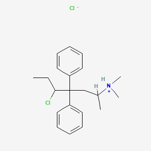 molecular formula C21H29Cl2N B13772320 3-Chloro-6-dimethylamino-4,4-diphenylheptane hydrochloride CAS No. 63834-24-2