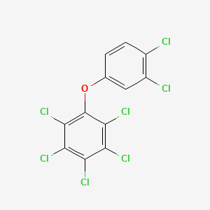 molecular formula C12H3Cl7O B13772328 2,3,3',4,4',5,6-Heptachlorodiphenyl ether CAS No. 83992-70-5