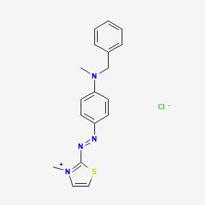 molecular formula C18H19ClN4S B13772357 2-[[4-[Benzylmethylamino]phenyl]azo]-3-methylthiazolium chloride CAS No. 72797-26-3