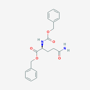 molecular formula C20H22N2O5 B13772358 l-Glutamine, N(2)-Carbobenzyloxy-, benzyl ester 