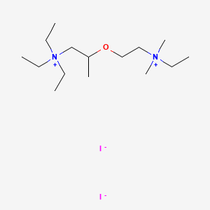molecular formula C15H36I2N2O B13772437 Ammonium, ((1-methyl-2-(triethylammonio)ethoxy)ethyl)dimethylethyl-, diiodide CAS No. 63982-29-6