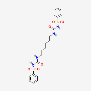 molecular formula C20H26N4O6S2 B13772471 Urea, 1,1'-hexamethylenebis(3,3'-benzenesulfonyl- CAS No. 73953-85-2