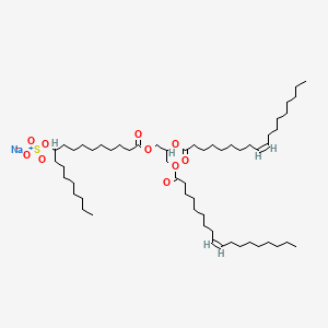 molecular formula C57H105NaO10S B13772482 sodium;[18-[2,3-bis[[(Z)-octadec-9-enoyl]oxy]propoxy]-18-oxooctadecan-9-yl] sulfate CAS No. 67815-90-1