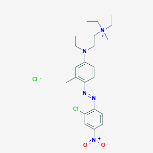 molecular formula C22H31Cl2N5O2 B13772487 Ethanaminium, 2-((4-((2-chloro-4-nitrophenyl)azo)-3-methylphenyl)ethylamino)-N,N-diethyl-N-methyl-, chloride CAS No. 64346-61-8