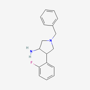 molecular formula C17H19FN2 B1377250 1-Benzyl-4-(2-fluorophenyl)pyrrolidin-3-amine CAS No. 1823976-84-6
