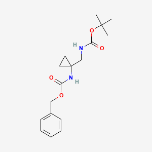molecular formula C17H24N2O4 B1377251 benzyl N-[1-({[(tert-butoxy)carbonyl]amino}methyl)cyclopropyl]carbamate CAS No. 1199792-80-7