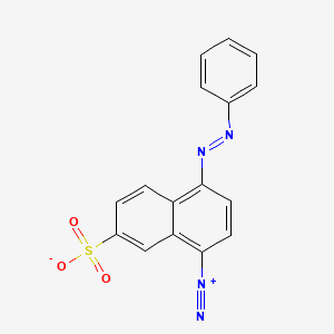 molecular formula C16H10N4O3S B13772530 1-Naphthalenediazonium, 4-(phenylazo)-7-sulfo-, inner salt CAS No. 66375-40-4