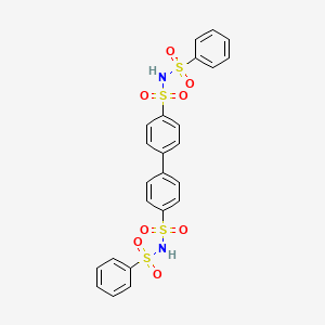 molecular formula C24H20N2O8S4 B13772553 (1,1'-Biphenyl)-4,4'-disulfonamide, N,N'-bis(phenylsulfonyl)- CAS No. 7218-46-4