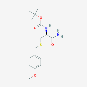 molecular formula C16H24N2O4S B13772604 tert-butyl N-[(2S)-1-amino-3-[(4-methoxyphenyl)methylsulfanyl]-1-oxopropan-2-yl]carbamate CAS No. 58290-36-1