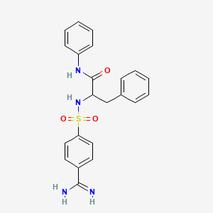 molecular formula C22H22N4O3S B13772621 alpha-((p-Amidinophenyl)sulfonamido)hydrocinnamanilide CAS No. 92953-66-7