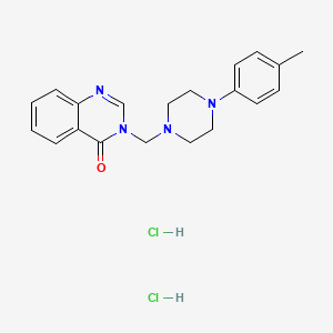 molecular formula C20H24Cl2N4O B13772623 4(3H)-Quinazolinone, 3-(4-(p-tolyl)-1-piperazinylmethyl)-, dihydrochloride CAS No. 68638-29-9