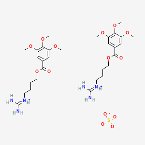 molecular formula C30H48N6O14S B13772629 diaminomethylidene-[4-(3,4,5-trimethoxybenzoyl)oxybutyl]azanium;sulfate CAS No. 75231-23-1
