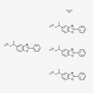 molecular formula C64H62N4O9 B13772652 2-Phenyl-beta-methyl-5-benzoxazoleethanol hydrate CAS No. 64037-27-0