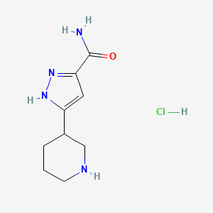 5-(piperidin-3-yl)-1H-pyrazole-3-carboxamide hydrochloride