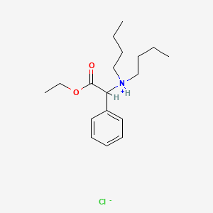 molecular formula C18H30ClNO2 B13772687 2-(Dibutylamino)-2-phenylacetic acid ethyl ester hydrochloride CAS No. 73622-53-4