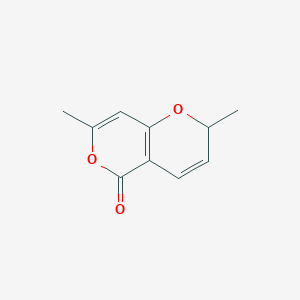 molecular formula C10H10O3 B13772696 2,7-Dimethyl-2H-pyrano[4,3-B]pyran-5-one CAS No. 92405-72-6