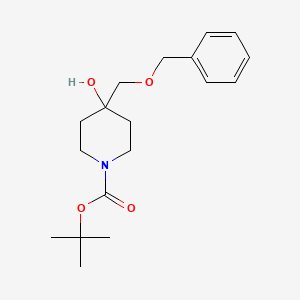 molecular formula C18H27NO4 B1377270 N-Boc-4-benzyloxymethyl-4-hydroxy-piperidine CAS No. 1345728-48-4
